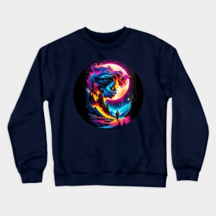 Lunar Embrace: Love Under the Starlit Sky Crewneck Sweatshirt